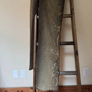 Brazil Roxx Embellished Brown Denim Western Jeans Size 6